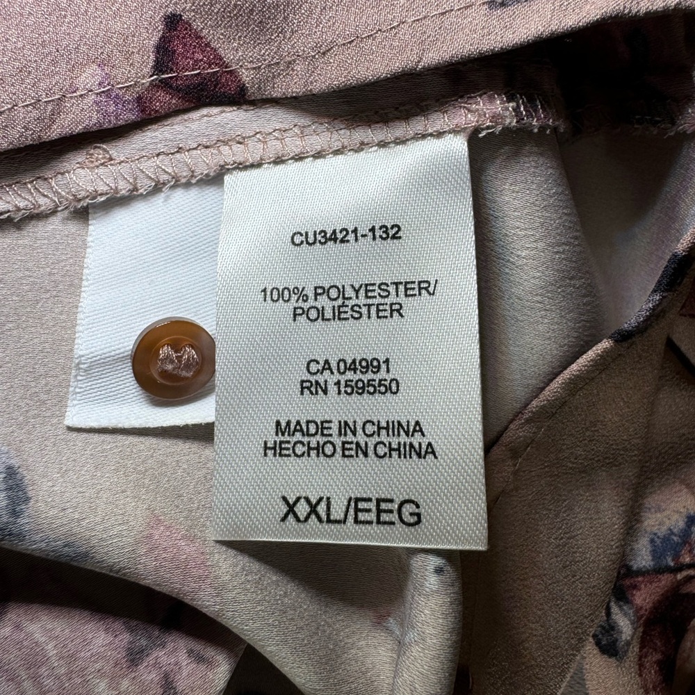 Hilary Radley Mauve Floral Business Casual Blouse Size XXL - Picture 7 of 9